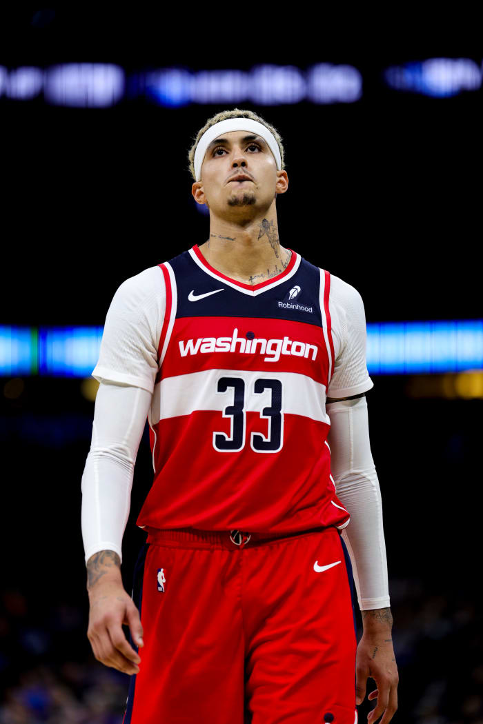 Washington Wizards forward Kyle Kuzma (33) looks on during a break in play against the Orlando Magic in the fourth quarter at Amway Center.